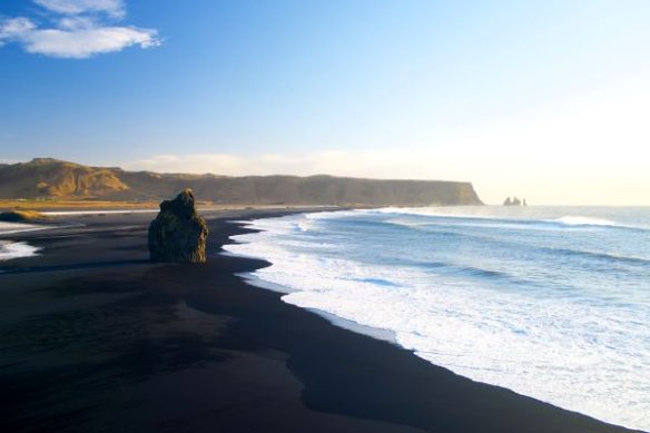 black sand beach