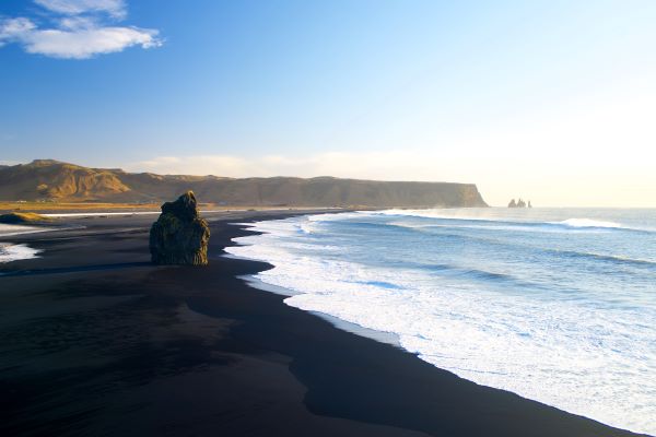 black sand beach