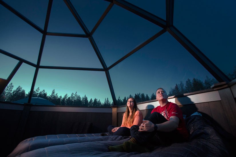 Northern Lights in the Glass Igloo