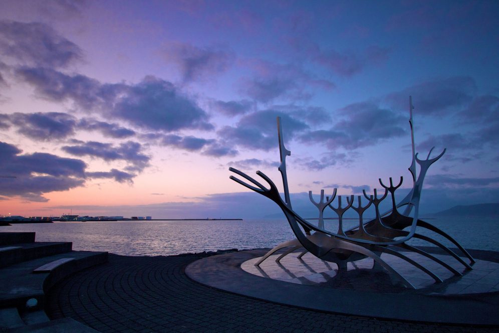 Reykjavik boat sculpture statue