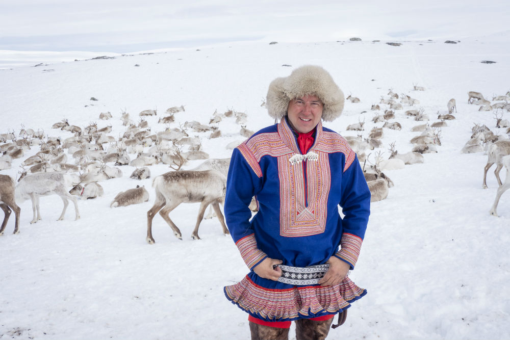 Traditional Sami reindeer herder