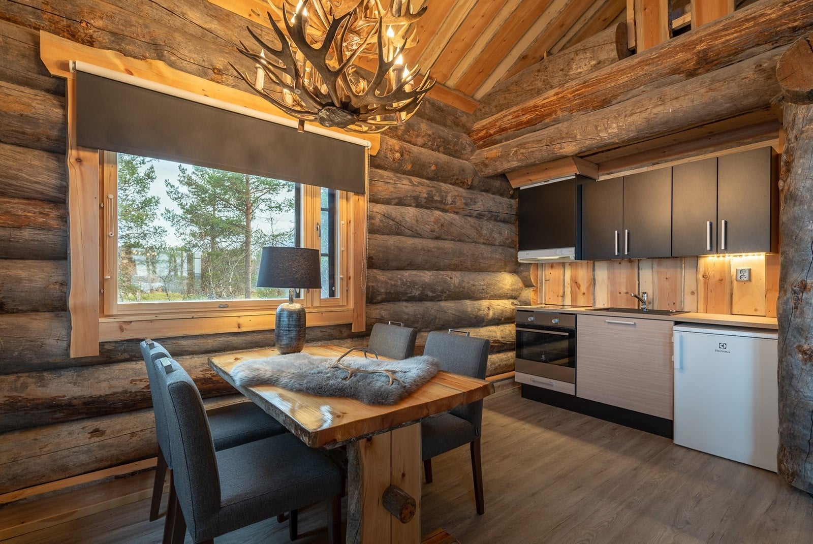 Kitchen area at Nellim, Muotka, Inari wilderness resort
