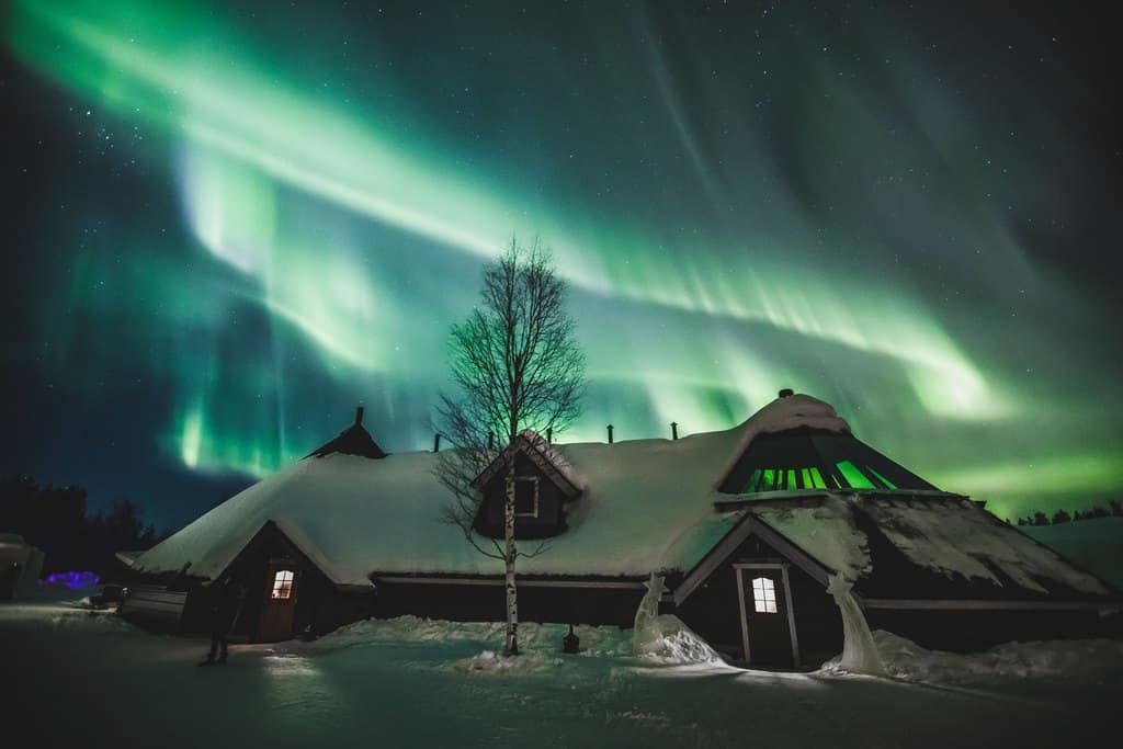 Northern Lights over the resort