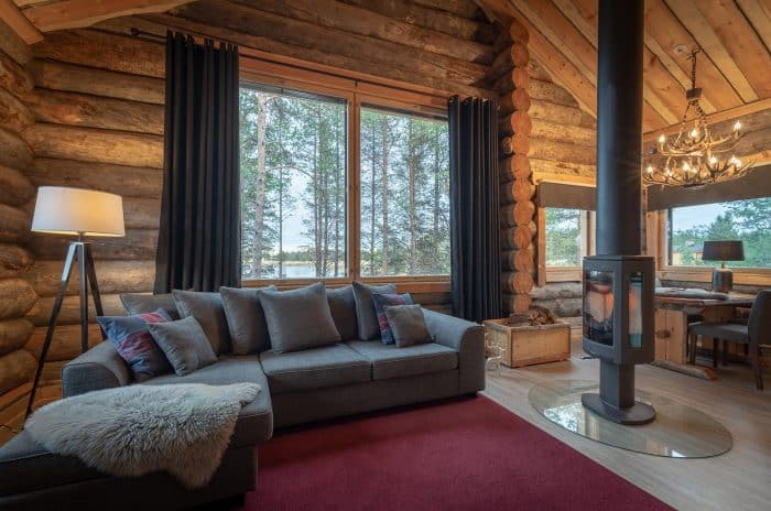 Chill out area at Nellim, Muotka, Inari wilderness resort