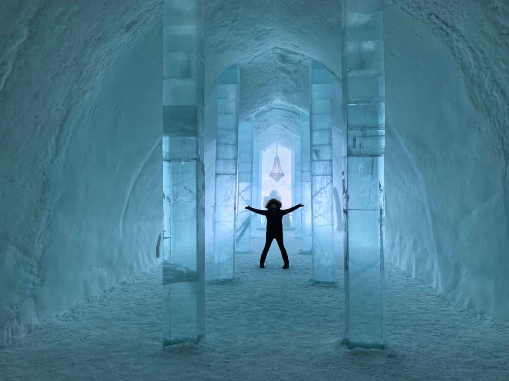 Ice Hotel Sweden Lobby and Ice Chandelier