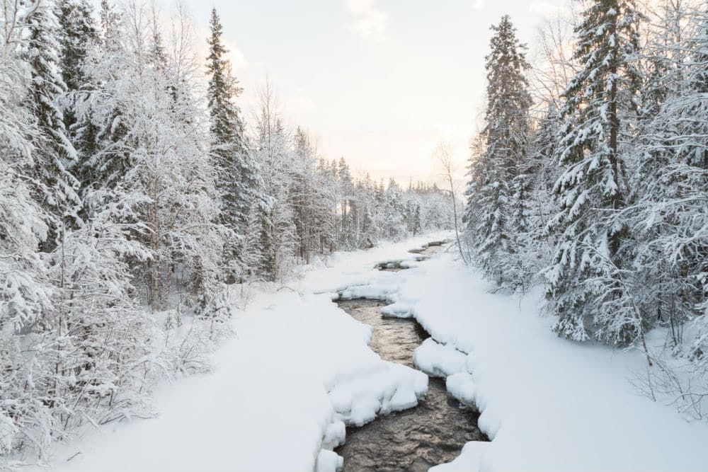River and snow