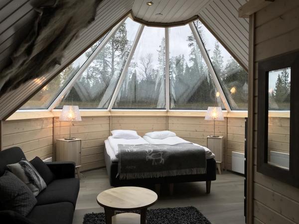 Comfortable aurora room at the Northern Lights Village