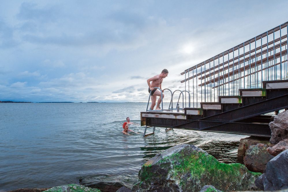 man getting out of water