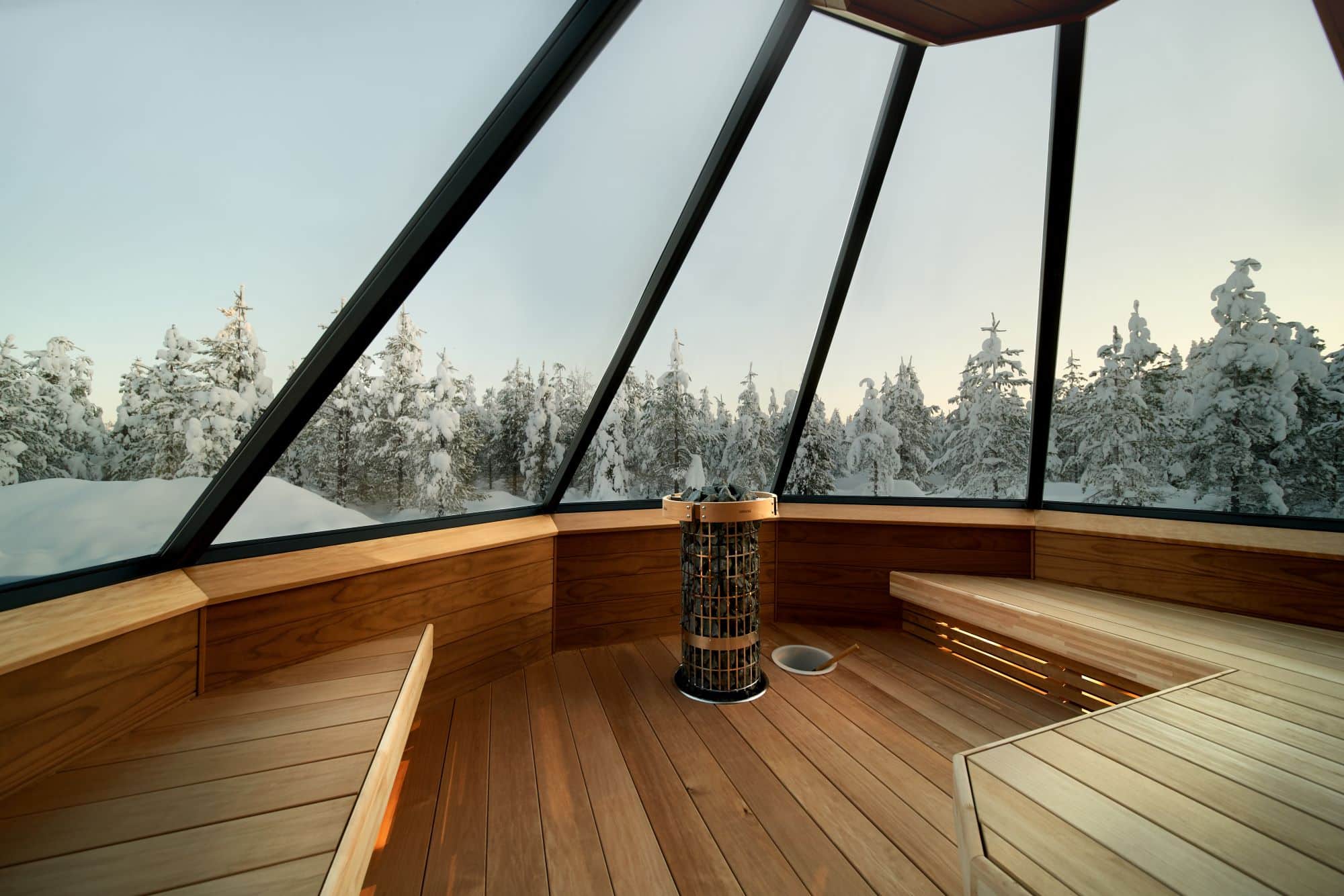 sauna with glass roof