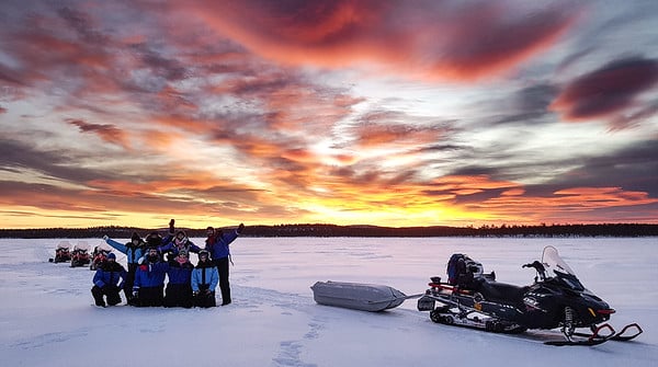 snow an snowmobiles