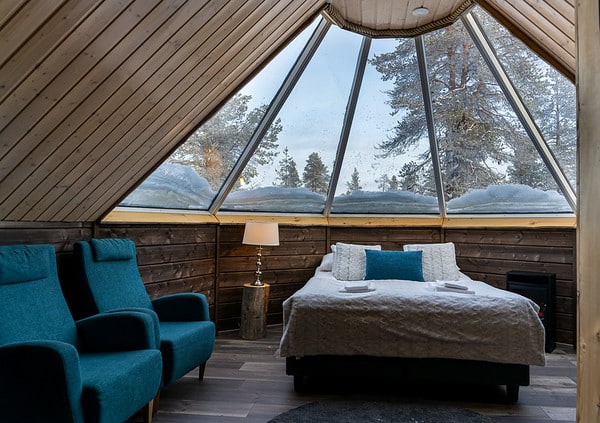glass igloo view from inside