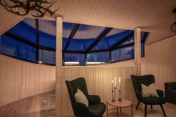 view of sitting area inside igloo