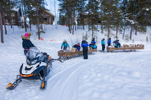 Snowmobile sleigh ride
