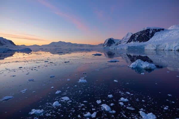 icebergs on the water