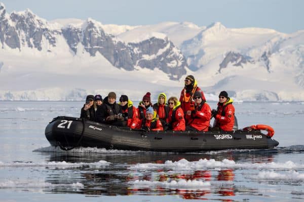 expedition boat in antarctica