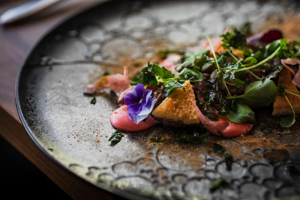 restaurant food with flower