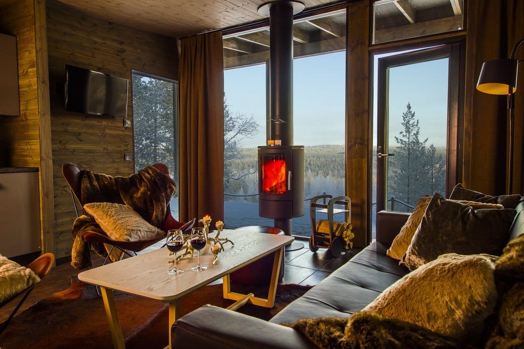 view from the arctic glasshouse at arctic treehouse hotel