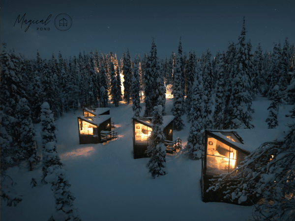 magical pond igloos outside