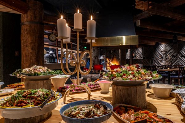 dinner on a table