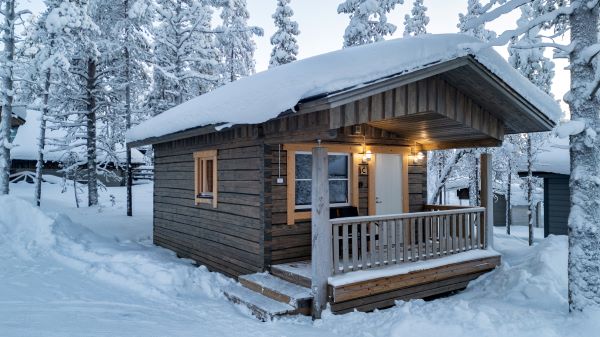 cabin in the snow