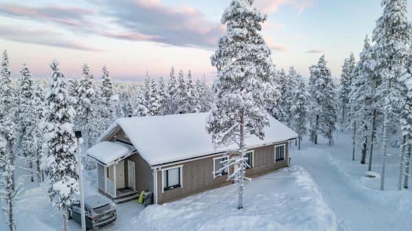 cabin in the snow