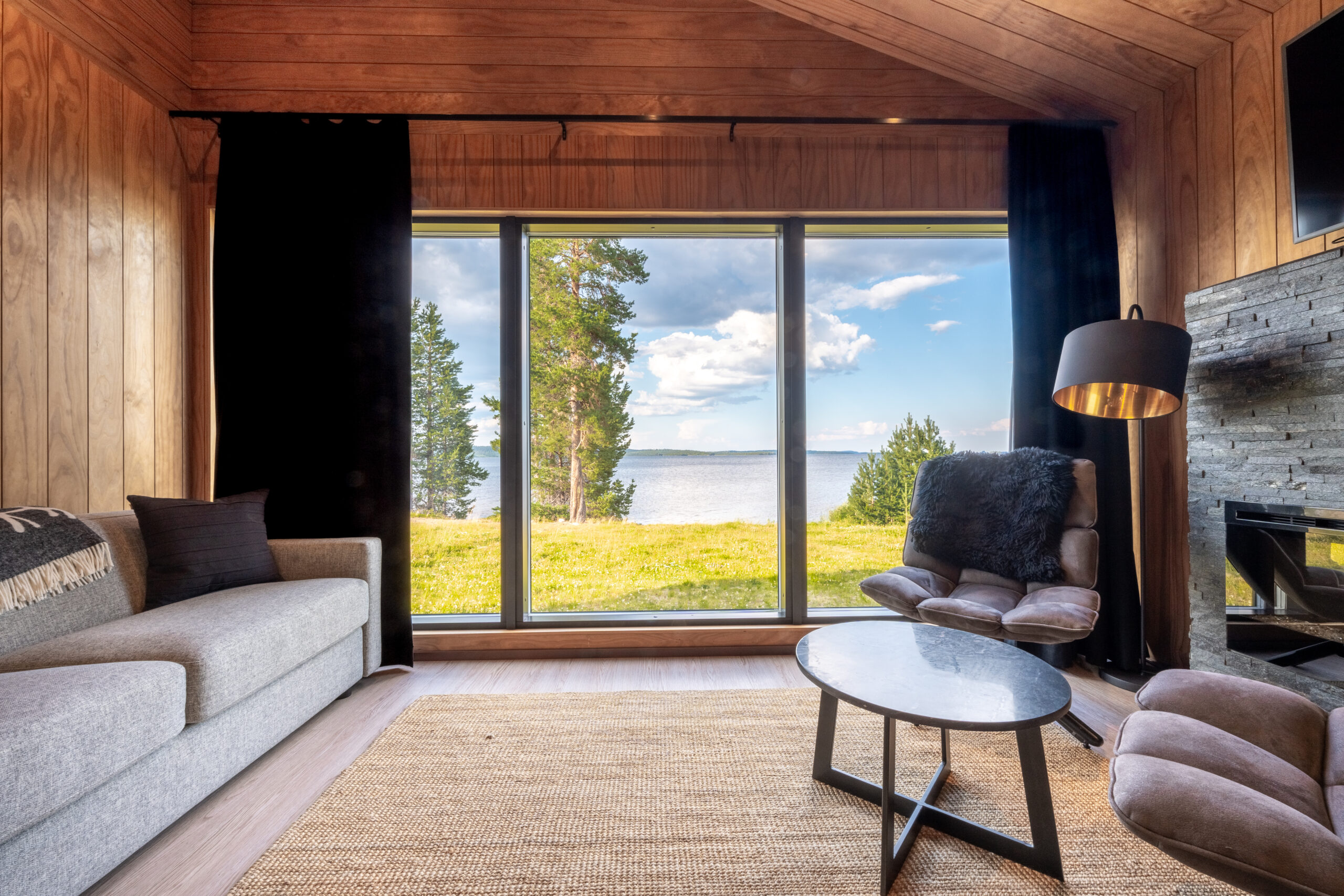 inari wilderness hotel room with view out the window