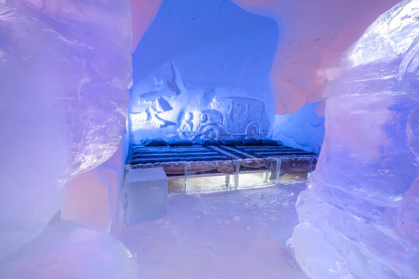 bed in the snow room