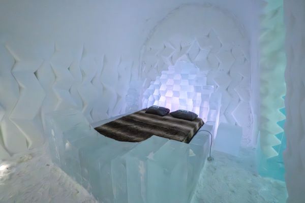 bed made from ice