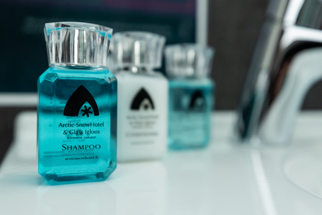 arctic snow hotel branded mini shower products