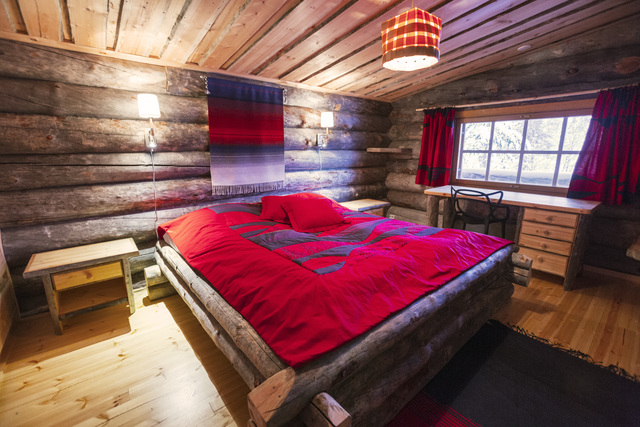 double bed inside large cabin