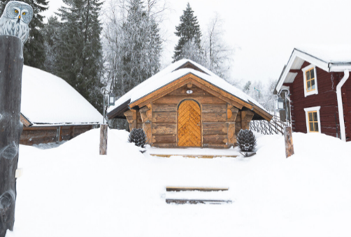 Lapland guesthouse autumn cabin outside