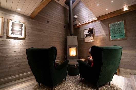 Lapland guesthouse sweden chalet-cottage seating area