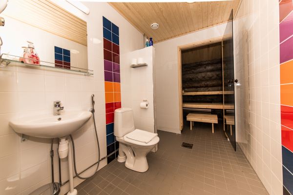 kelo glass igloo bathroom and sauna