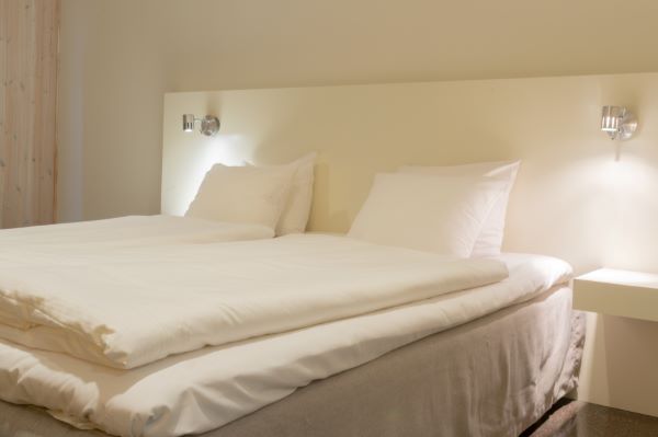 small warm room at the ice hotel