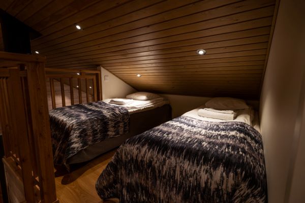 two beds on the loft upstairs