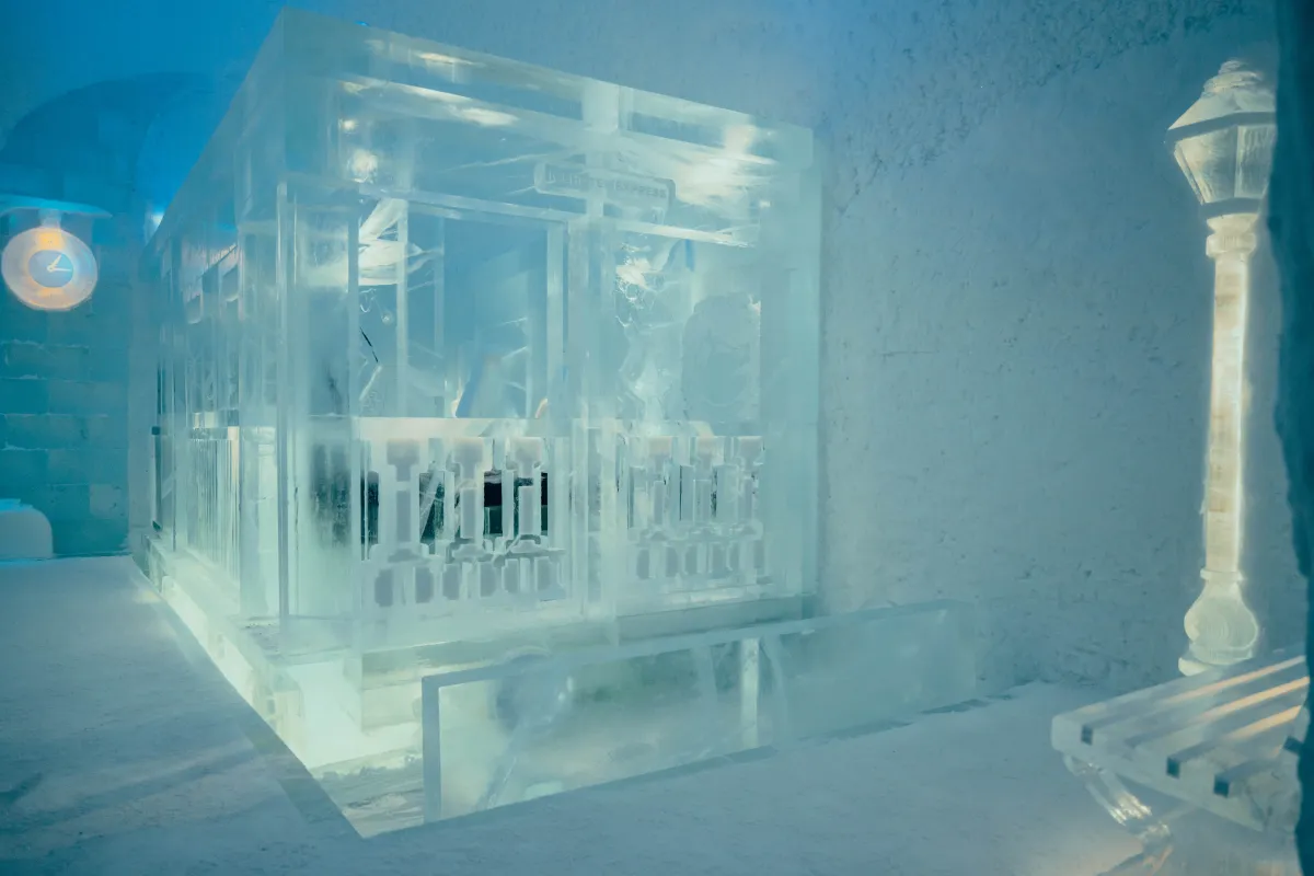 ice carvings at the ice hotel