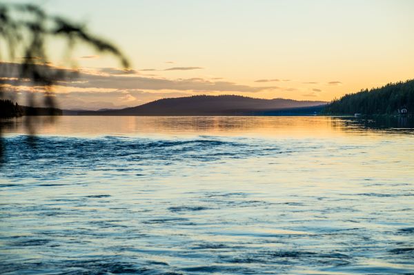 torne river with mountains in the background