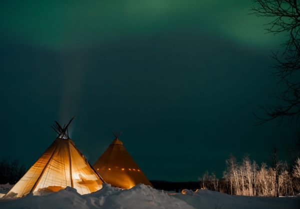 kota tents under the northern lights