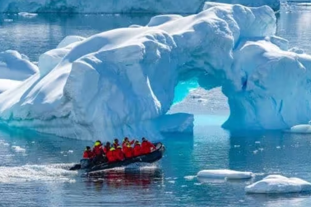 boat trip between the icebergs
