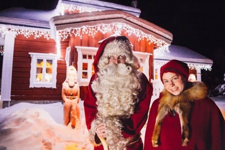 santa outside his cabin
