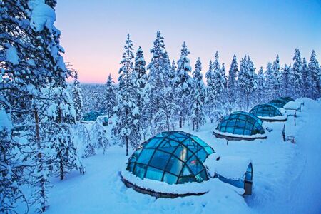 aerial view of glass igloo