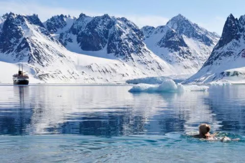 mountains and water in svalbard