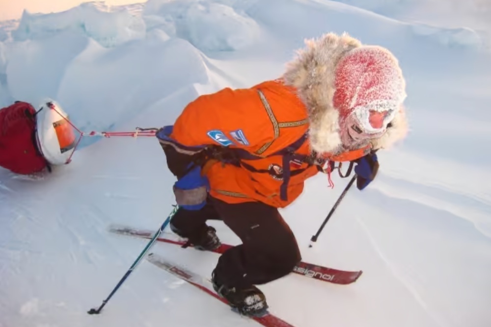 person skiing