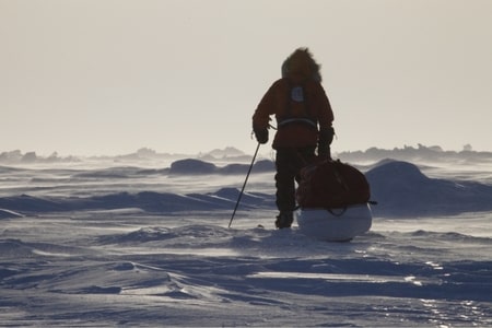 man in the snow