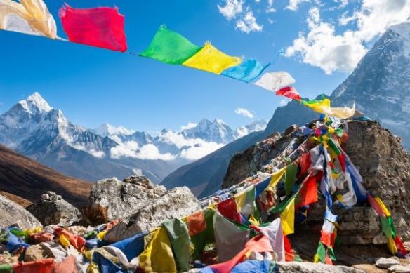 Flags in the Everest region