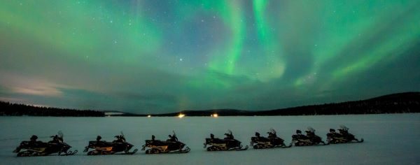 Northern Lights and Snowmobiles